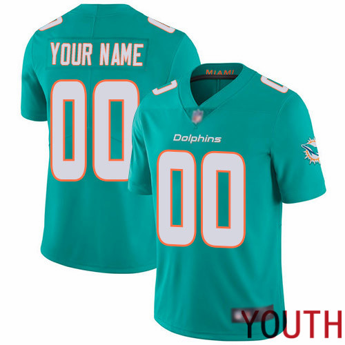 Limited Aqua Green Youth Home Jersey NFL Customized Football Miami Dolphins Vapor Untouchable